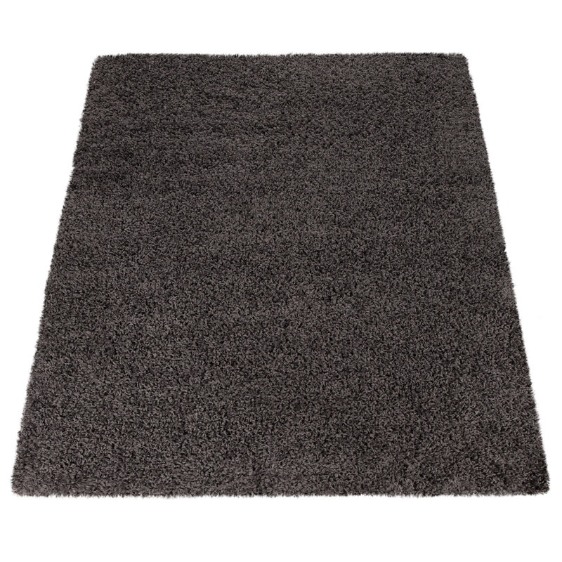 Kristina Solid Colour Shag Area Rug, Rectangle 60cm x 100cm