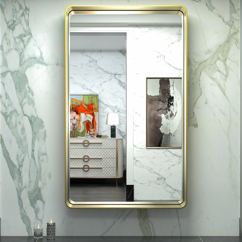 Miroir mural Brayner, Or, 36 po x 60 po