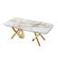 Table basse en acier inoxydable à motif marbré L 50,78 po x l 27,16 po x H 18,11 po pour le salon et le bureau