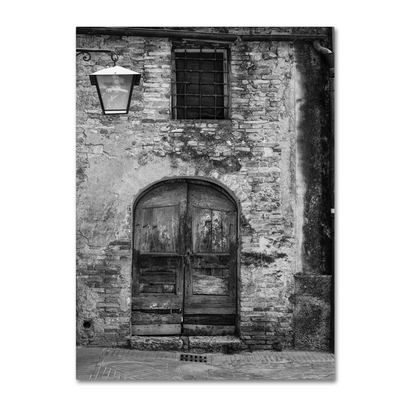 « san gimignano door » par moises perception reproduction de photo sur toile tendue, H 24 po x l 18 po x P 2 po