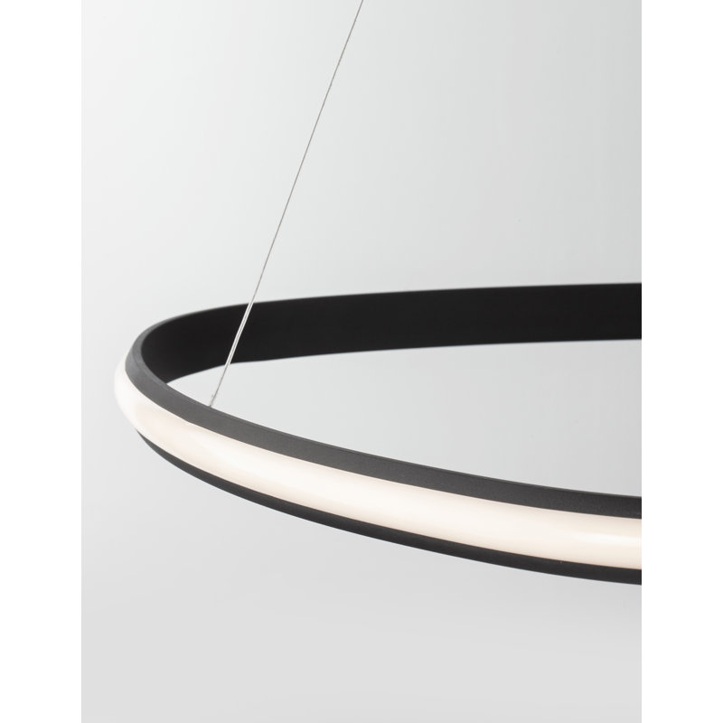1 - Light LED Geometric Pendant, Black