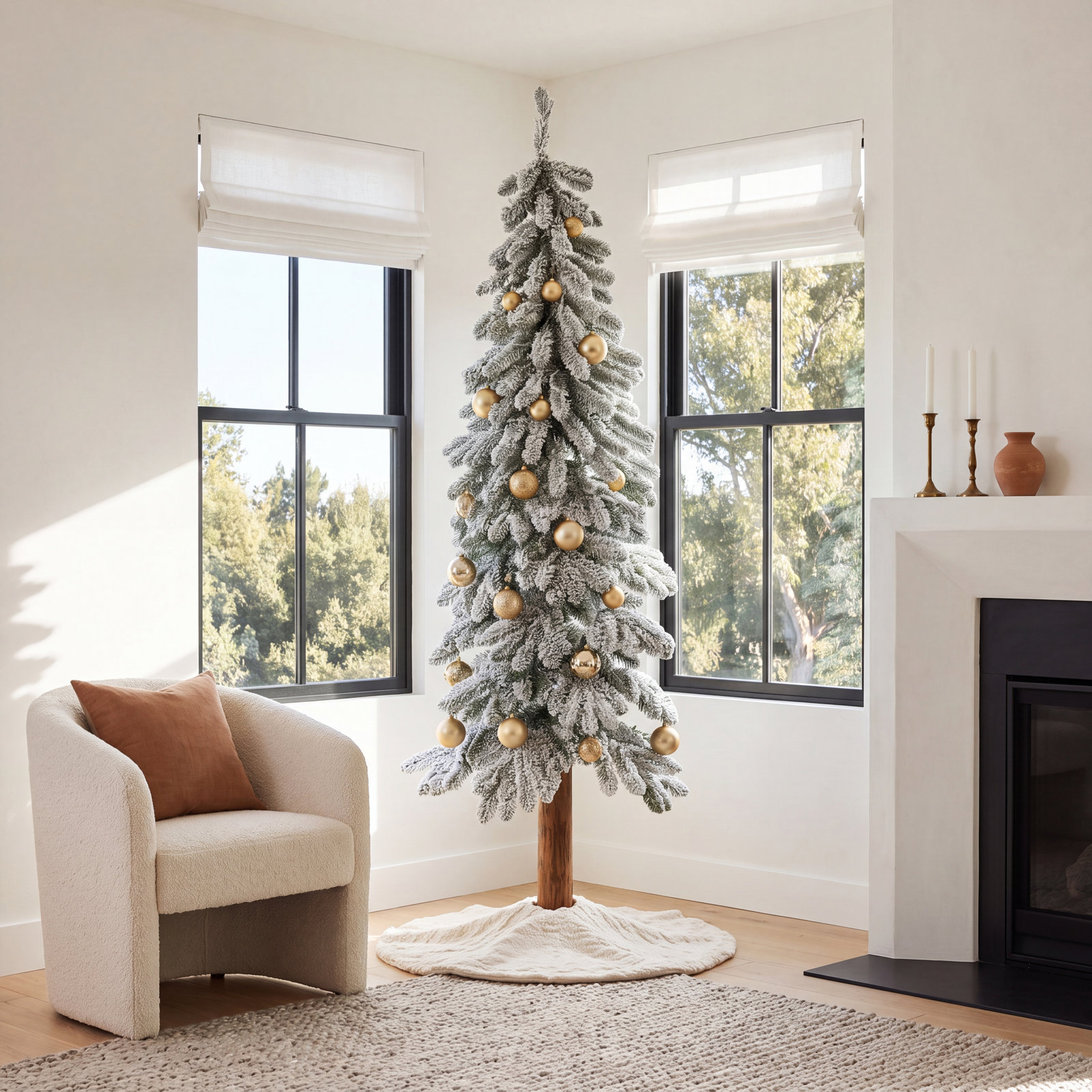 Haigh Pre-Lit White Spruce Christmas Tree, 4' H