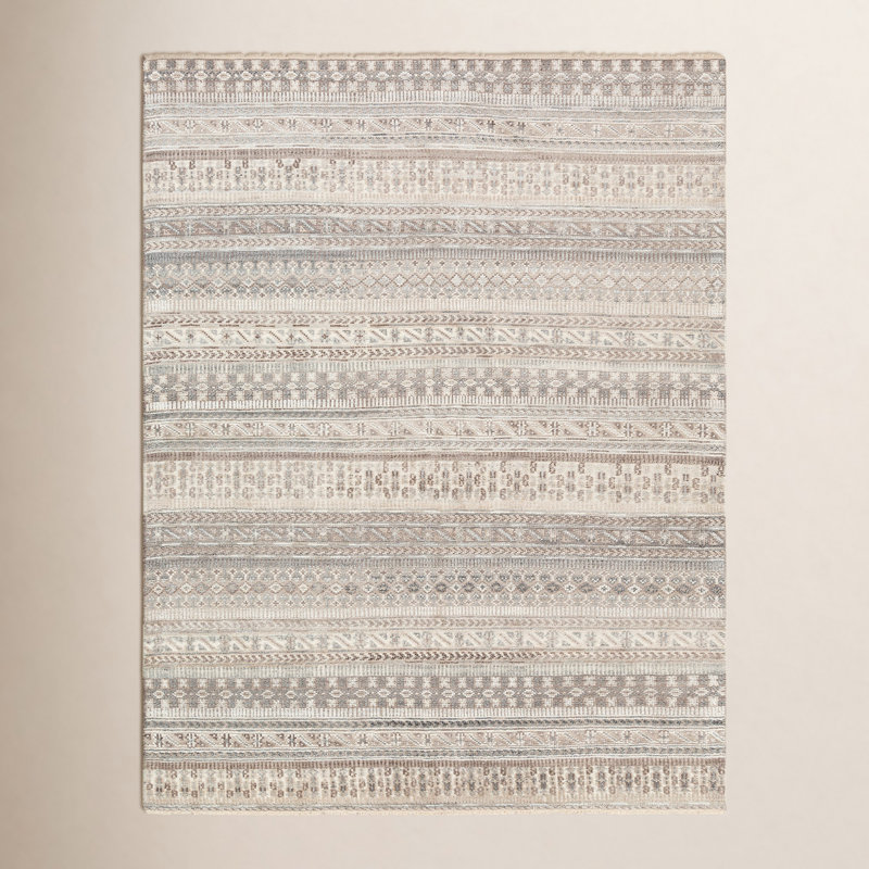Indrakumar Hand Knotted Southwestern Indoor Rug, Rectangle 8' x 10'
