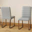 Paquet de 2 chaises gris pu en cuir souple et nettoyable, tubulure, idéale pour les repas en bureau-896257341
