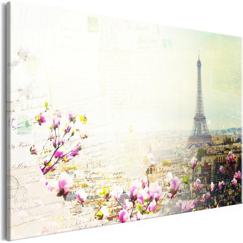 Mahla " Postcards From Paris ", 32" H x 47" W x 0.7" D