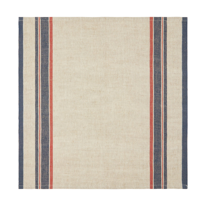 Serviette Camron, Naturel / rouge