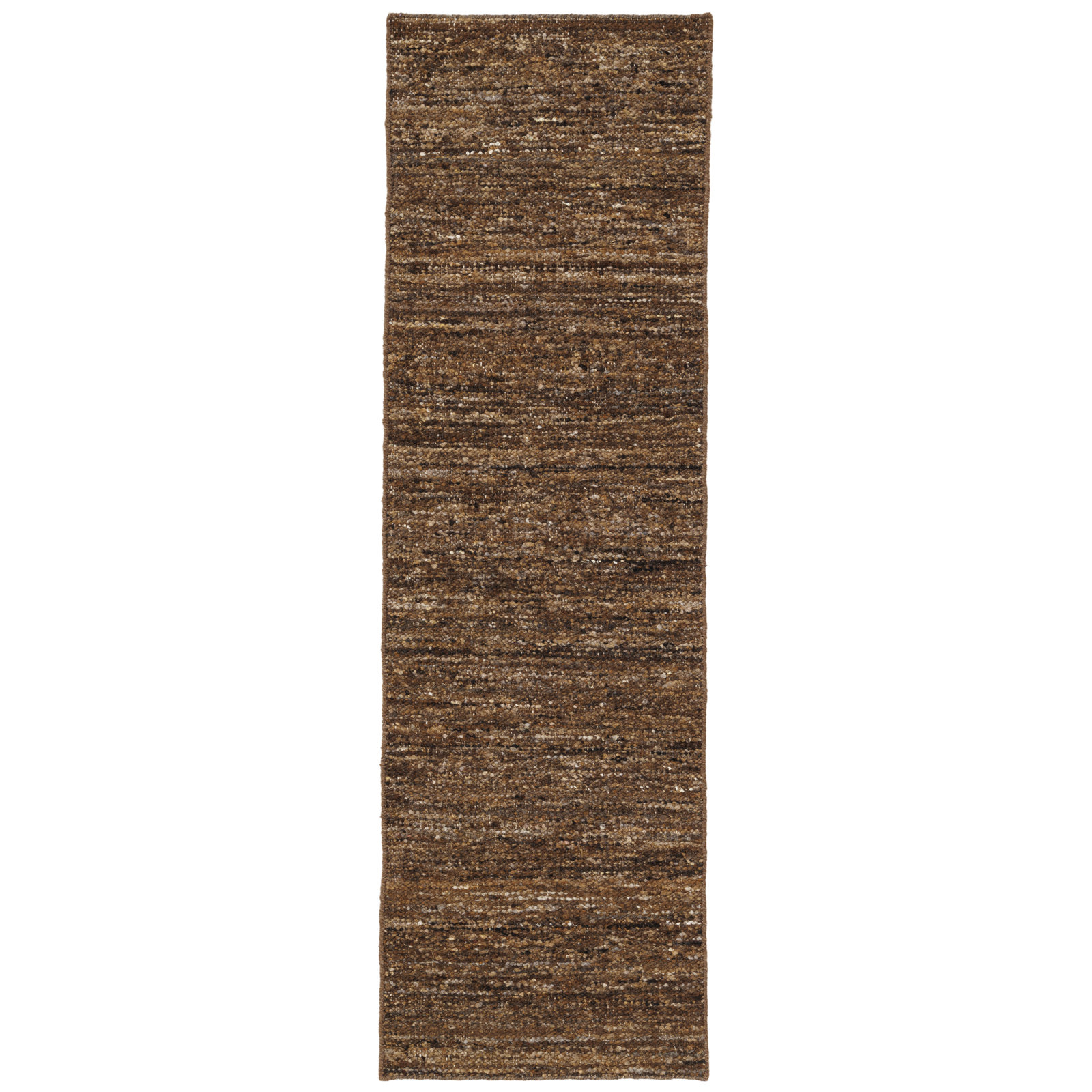 Flatweave Wool Rug, Runner 2'6" x 8', Brown