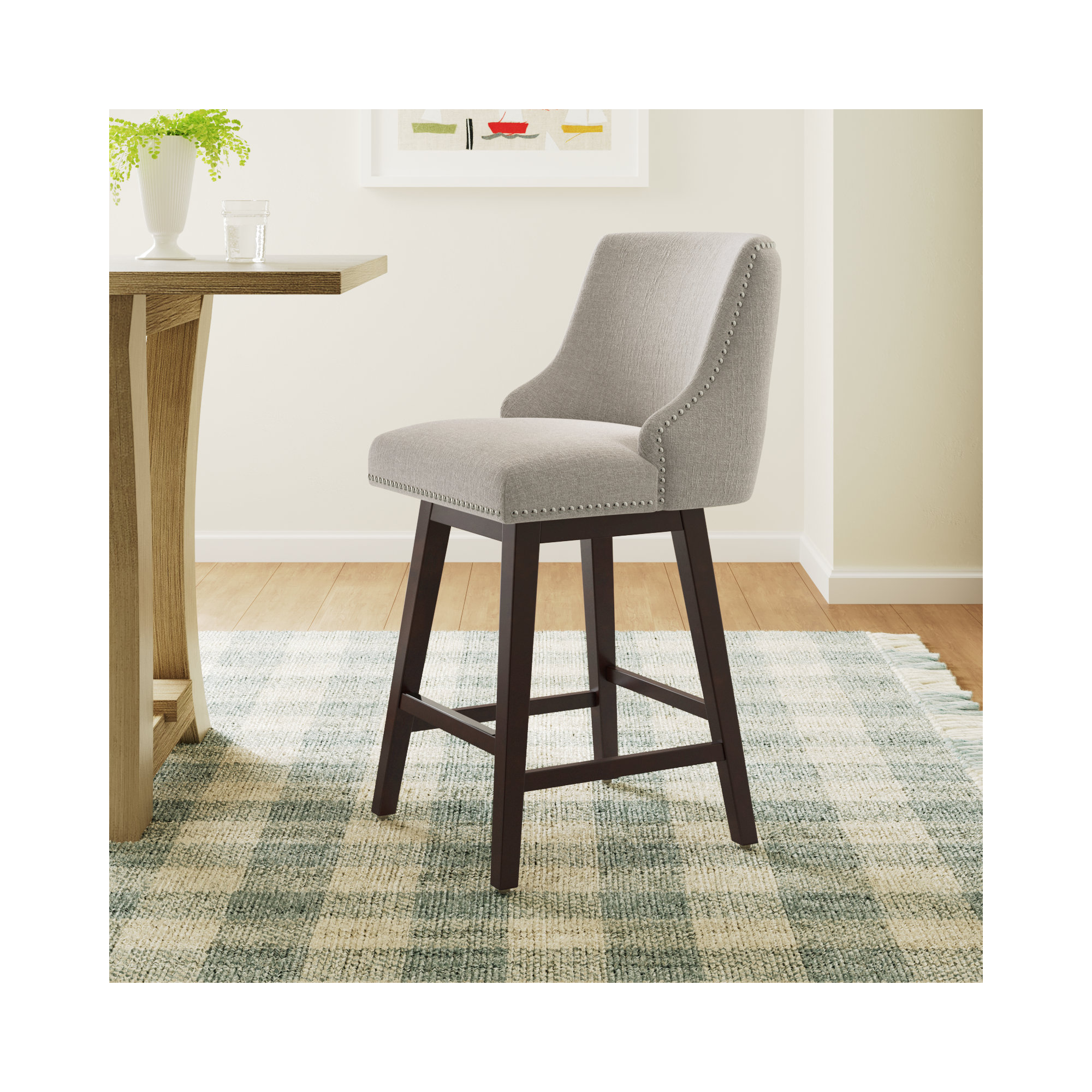 Orbay Swivel 26" Counter Stool, Nathan Ginger Tweed