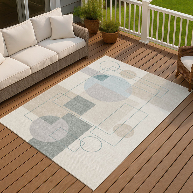 Tapis intérieur / extérieur lavable à la machine Chantille ACN2500, Ivoire ivoire, 10 pi x 14 pi