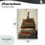 Bibliothèque de Noël Elf, giclée encadrée, design par Petal Prints Design-945143732-945143689