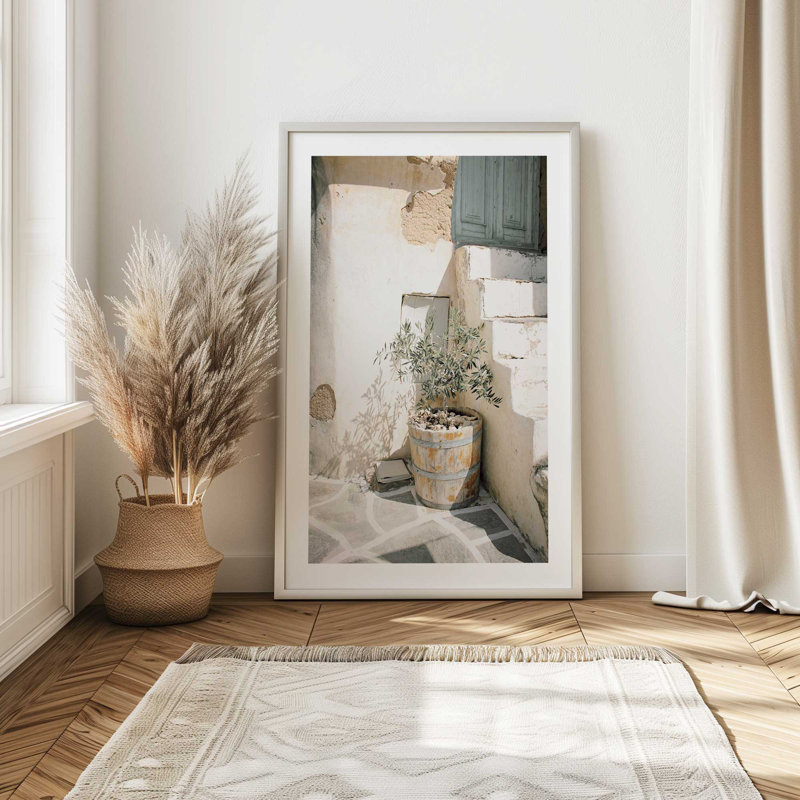 Olive Tree in the Sun Print, Weathered Zinc Single Picture Framed, 15.25" H x 12.25" W x 1.25" D