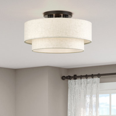 Aselin 3 Light English Bronze Large Semi-flush