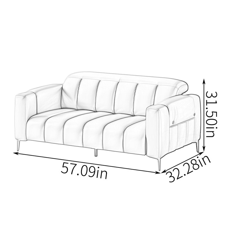 modern simple sofa, Gray Leather Match