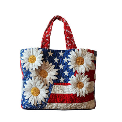  US 250th Anniversary Quilted Shoulder Tote Bag Large Capacity Convenient Handbag