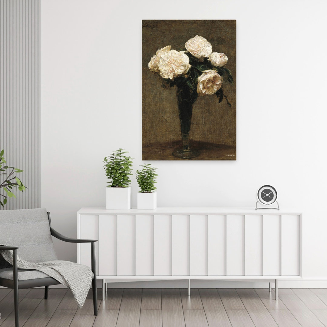 Vintage Floral Vase Abstract Contemporary Flower Wall Art Print