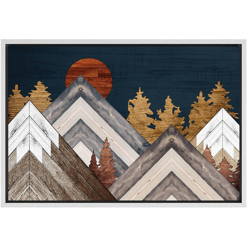 Arbres de montagne, H 24 po x l 36 po x P 1,5 po, Blanc