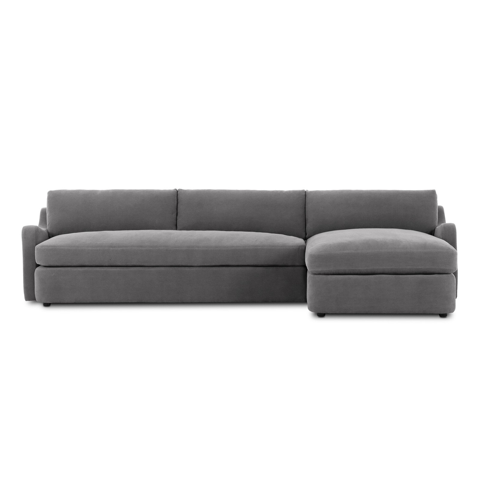 Aurelia Upholstered L-Shaped Sectional, Broadway Denim Linen, Right Hand Facing