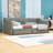 Upholstered Daybed with Storage Drawers and Trundle