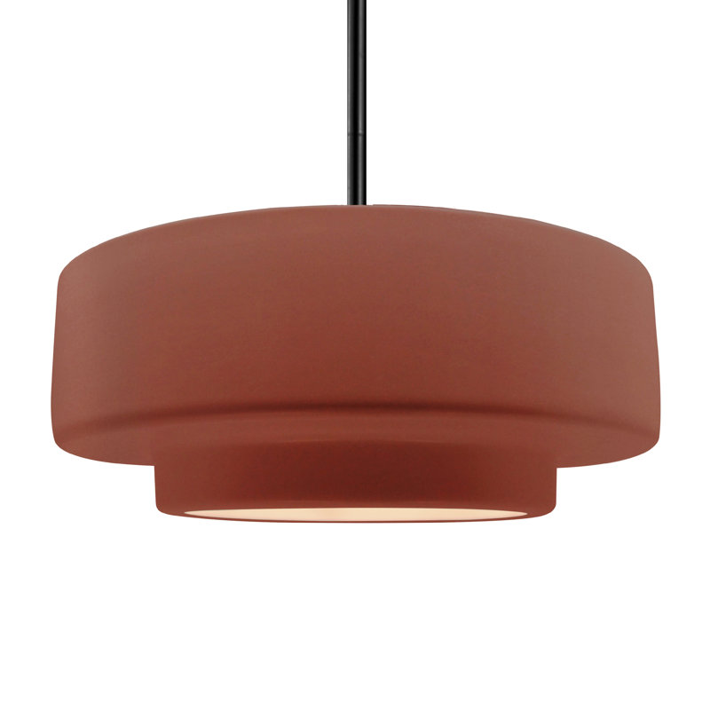 Luminaire suspendu à 1 lumière Meydan, Argile Canyon / nickel, H 6 po x l 16,25 po x P 16,25 po, Matte Black