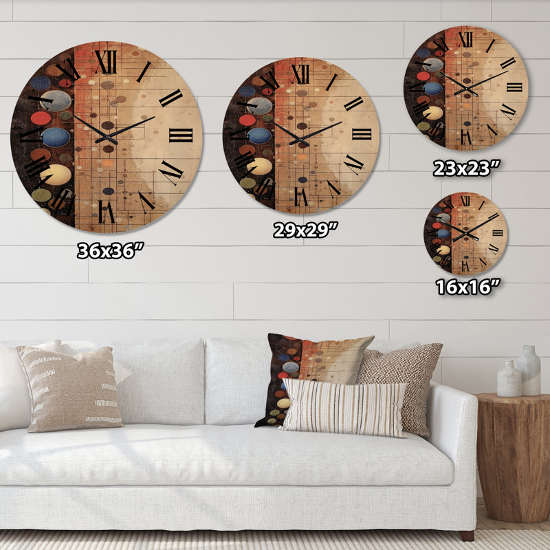Horloge murale en bois massif Richel, Grand