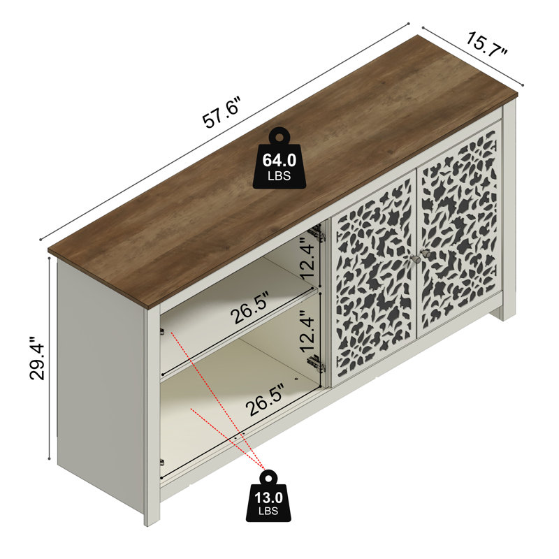 Ensemble de 2 commodes de rangement Arrastia, Ivoire / chêne noueux