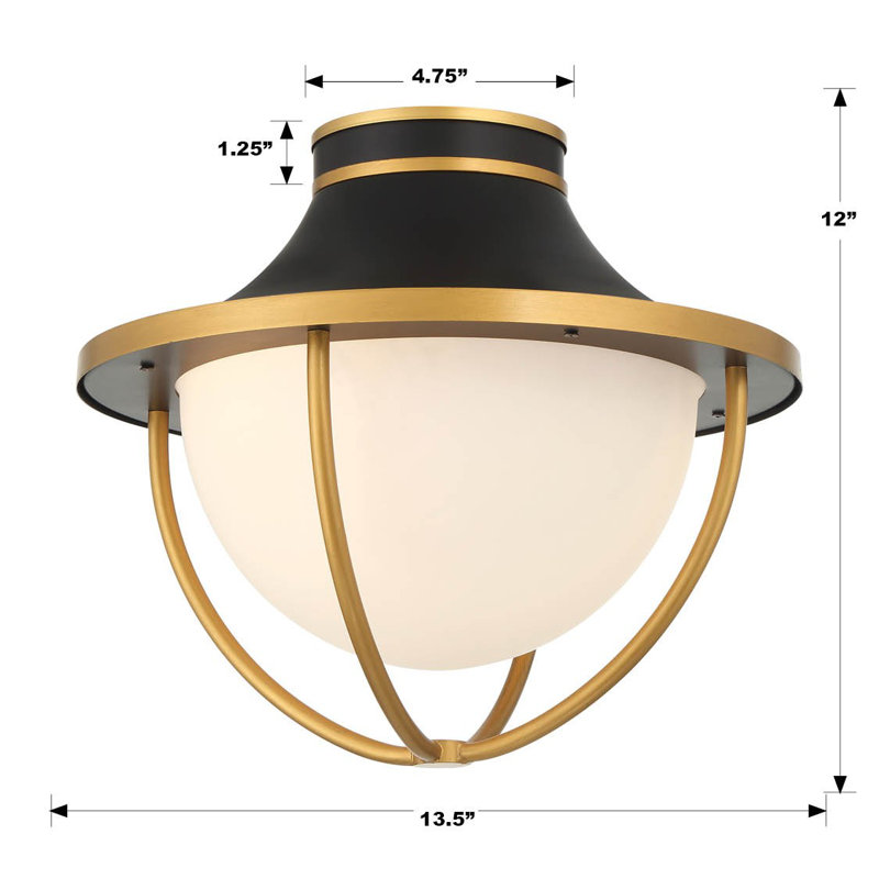 Atlas 13.5'' W 2 - Bulb Outdoor Semi Flush Mount