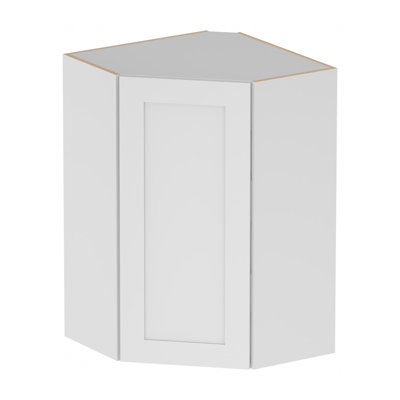 Kindwood Eco Shaker Ready-to-Assemble Diagonal Corner Wall Cabinet, 1 Door