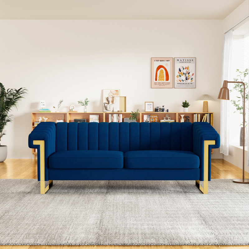 Bexhill Velvet Sofa, Velvet Sofa, Modern Sofa, Accent Sofa, Blue