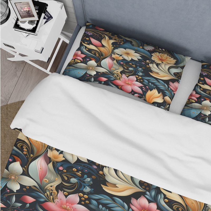 Literie moderne à motif cachemire bohème, Housse de couette pour très grand lit et 2 très