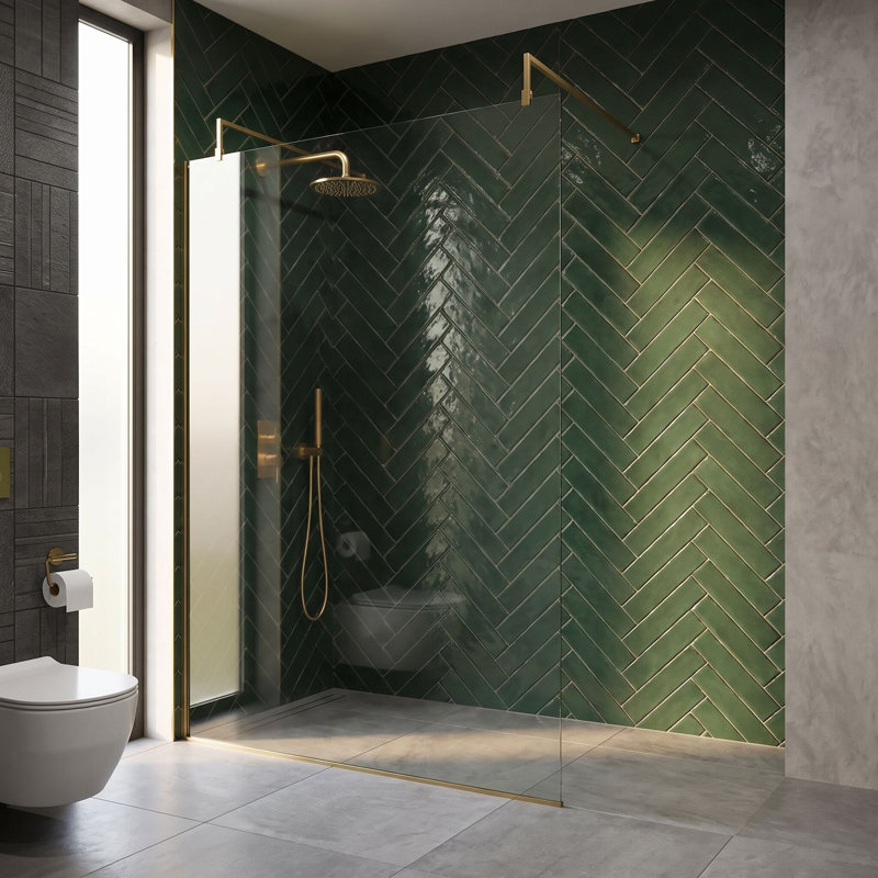 nuie 1400mm Brushed Brass Wetroom Screen