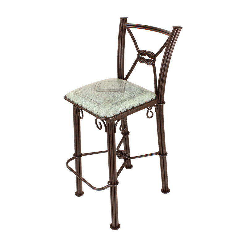 Tabouret de bar Slawson, Turquoise / crème