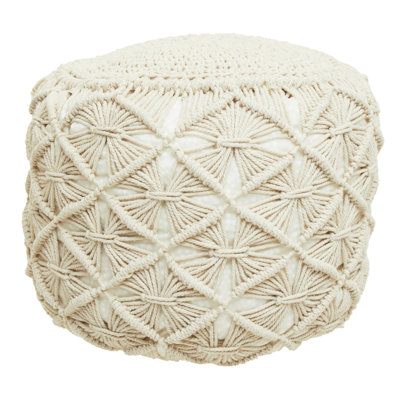Centralmont 38cm Wide Round Geometric Pouf Ottoman
