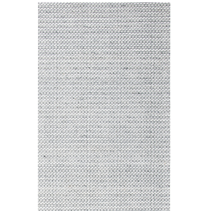 Tapis gris clair / ivoire en laine tissé à plat Sullivan, Rectangle 8 pi x 10 pi