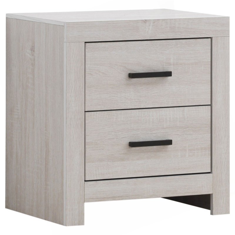 Table de chevet 2 tiroirs Brantford, Blanc