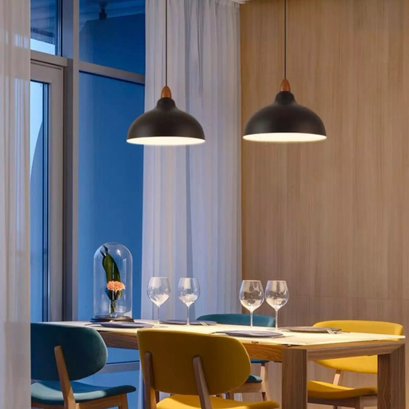 Modern Japanese Dip Dome Acrylic Pendant Light – Simple Ambient Hanging Light with E27 Base