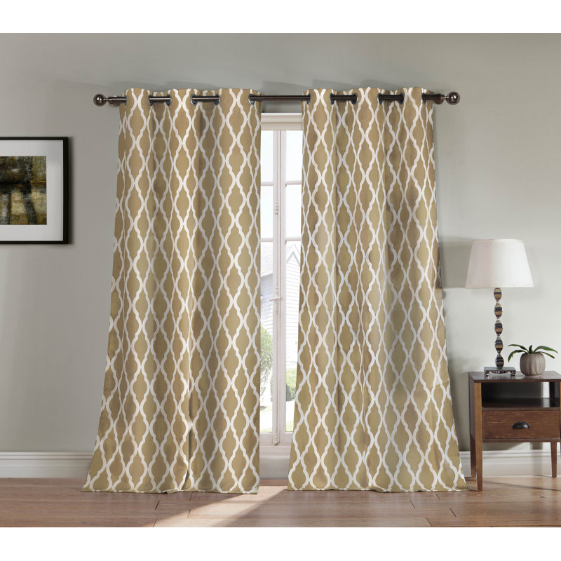Domenico Blackout Curtain Pair, Taupe, 38'' W x 84'' L