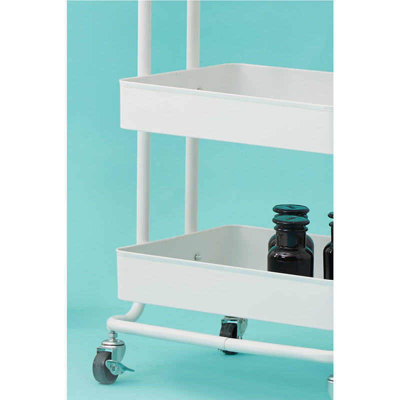 Wilburn Metal Bar Cart, White