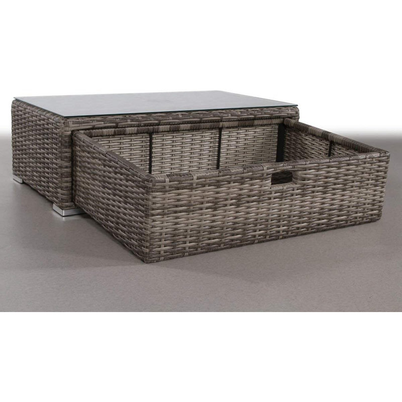 Table basse d'extérieur en verre entièrement assemblée