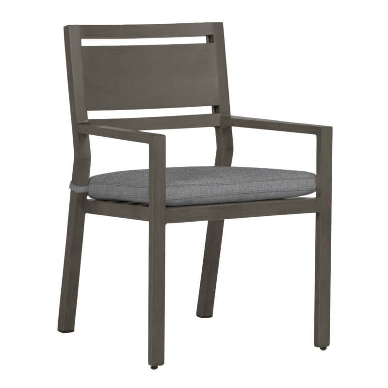 Avondale Aluminum Patio Dining Armchair with Cushions, Avondale Aluminum #31 Slate Gray, Welt, Verona Mist