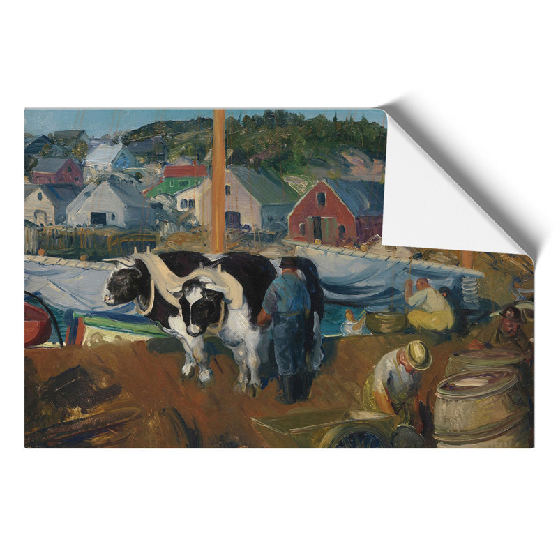 Ox Team, Matinicus Wharf by George Bellows - No Frame Painting, 21cm H x 30cm W x 0.1cm D