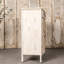 Armoire de salon en bois de style rétro - 2 tiroirs et porte double, brun antique + blanc, décor élégant pour une maison élégante