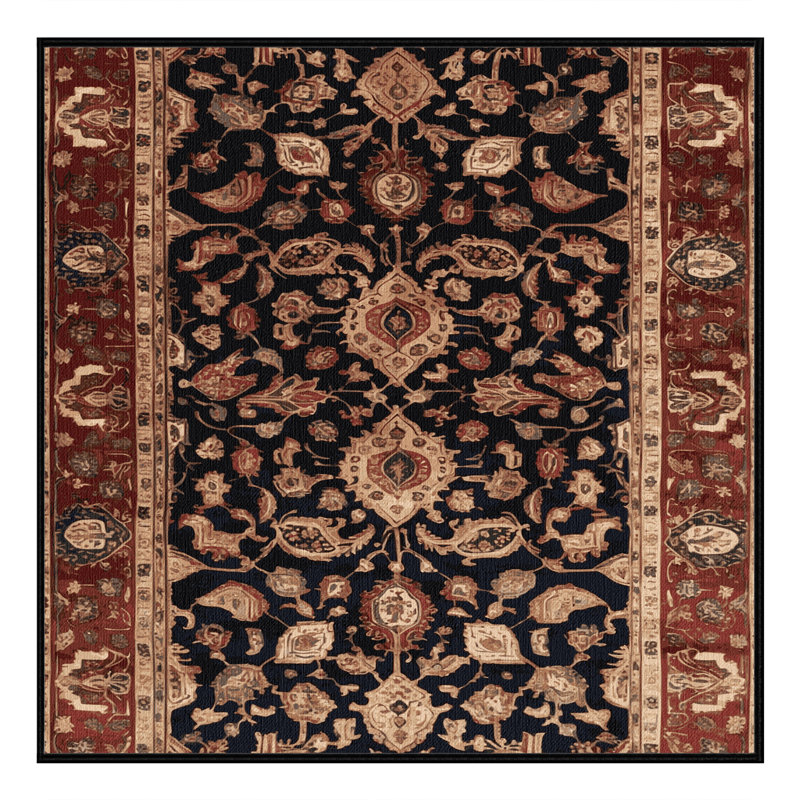 Machine Washable Persian Brown Area Rug, Square 5'
