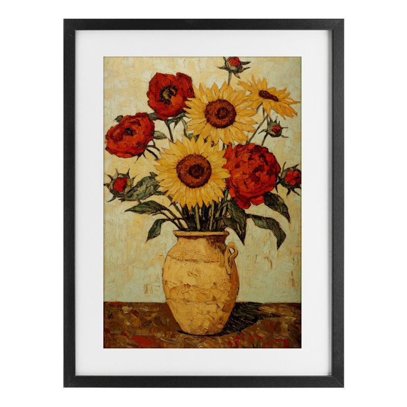«Rustic Flower», reproduction encadrée sous verre, par Petal Prints Design, H 20 po x l 14 po, Cadre noir minuit