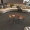 Table basse rotative moderne à 360 degrés pour le salon, pieds en bois massif avec table simple à assembler, mobilier d'appoint en bois rotatif moderne noyer / noir / gris brun / blanc