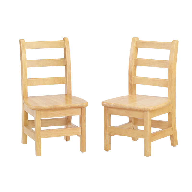 Natural Wood Ladderback Children's Chair Set of 2