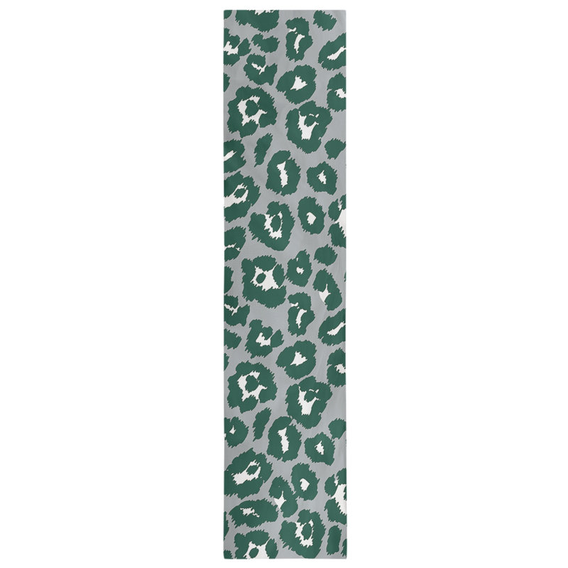 Animal Print Table Runner, 72" x 16", Gray/Green
