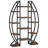 Triple Wide Oval Industrial Rustic Etagere Bookcase For Office And Living Room, Durable And Stylish Storage Solution