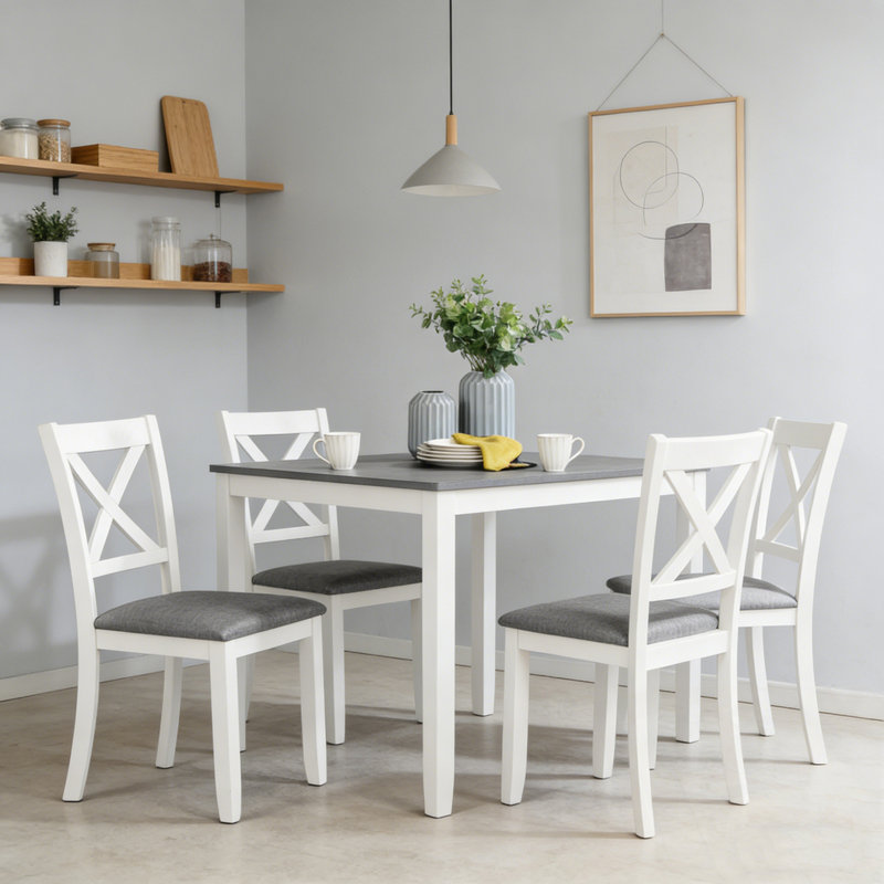 Lagune 5 pièces à hauteur de comptoir avec 4 chaises à dossier croisé