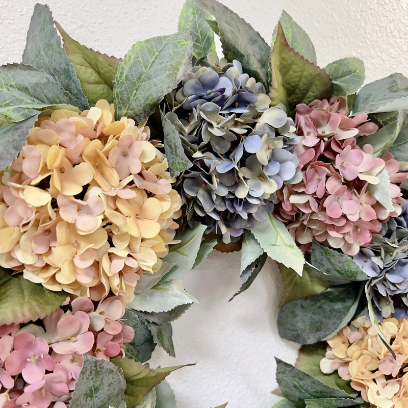   Artificial 22-inch Handmade hydrangea Wreath for Your Front Door