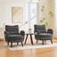 Fauteuil de style moderne avec tissu sablé, poche de rangement latérale, pieds en bois massif, fauteuil de lecture confortable pour le salon, la chambre à coucher, le bureau-789560805